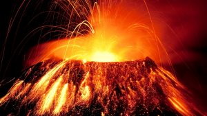 How do volcanic eruptions occur and what effects?